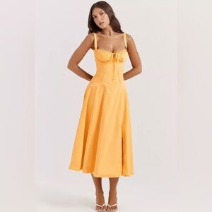 House of CB | CARMEN | TANGERINE BUSTIER SUNDRESS | M 6-8